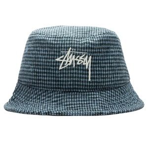 STUSSY blue check bucket hat